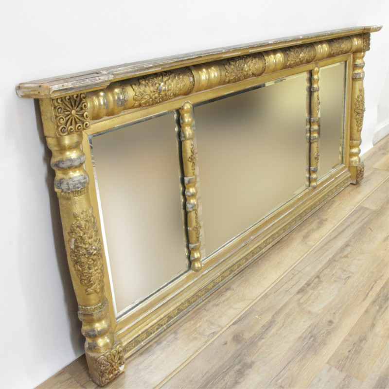 American Classical Giltwood Overmantel Mirror