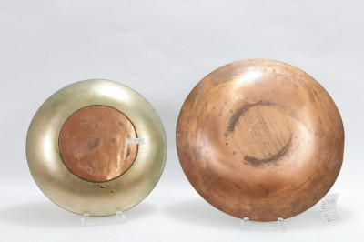 4 Enameled Copper and Enameled Ceramic Plates