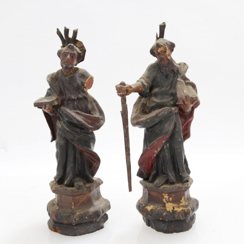 Four Neapolitan Creche Figures Santos Diorama