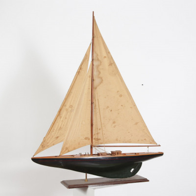 Vintage Wooden Sailboat Scale Model