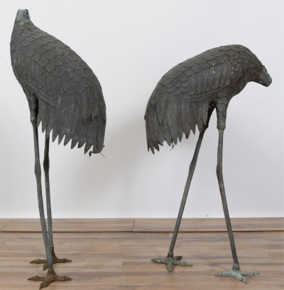 Two Bronze Cranes