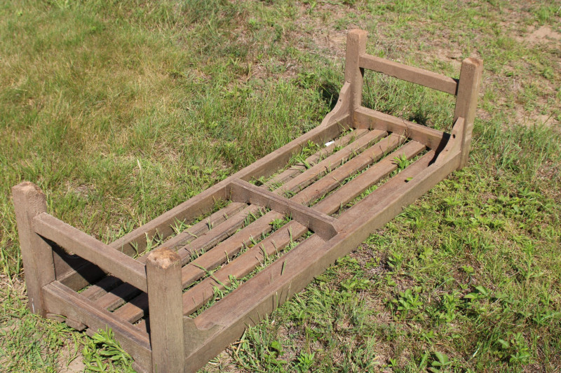 Teak Garden Saddle Bench
