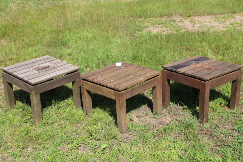 Set of 3 Teak Garden Benches