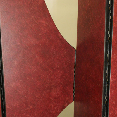 1980's Burgundy Lacquered 4Panel Screen
