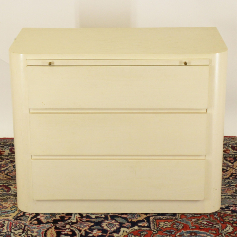 1980's Ivory Lacquer Side Chest