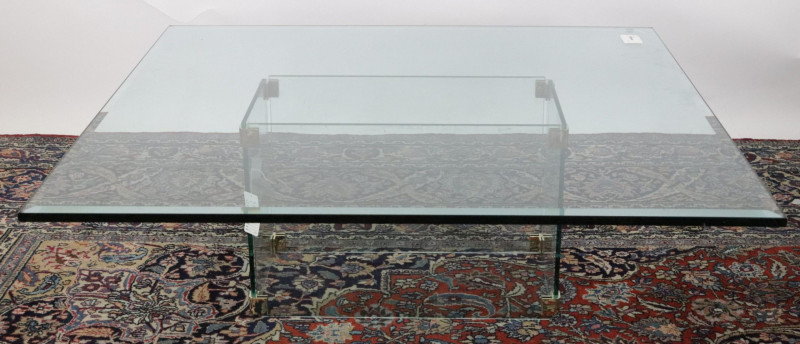 Contemporary Pace Style Brass Glass Coffee Table