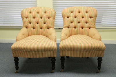 Image for Lot Pair Mitchell Gold Slipper Chairs