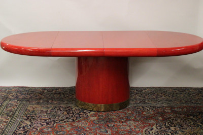 Red Stained Maple Ext Dining Table poss Springer