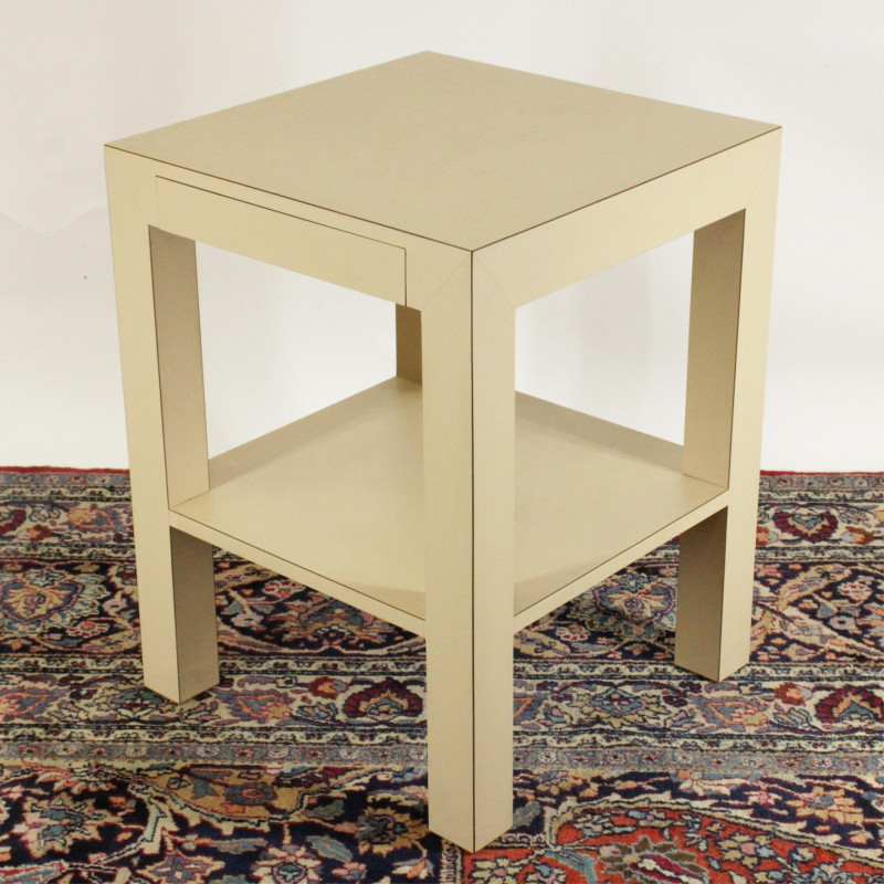 1980's Tan Formica Veneered Side Table