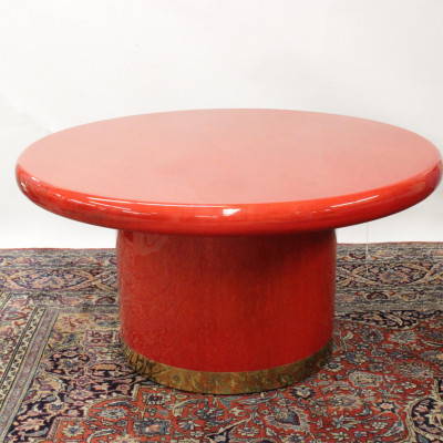 Image for Lot Red Stained Maple Center Table poss Springer