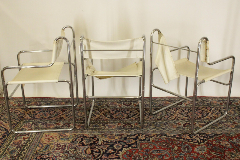 Set of 5 Knoll Style Chrome Armchairs c1960