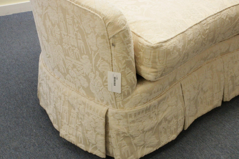 Chinoiserie Patterned Kidney Shaped Sofa