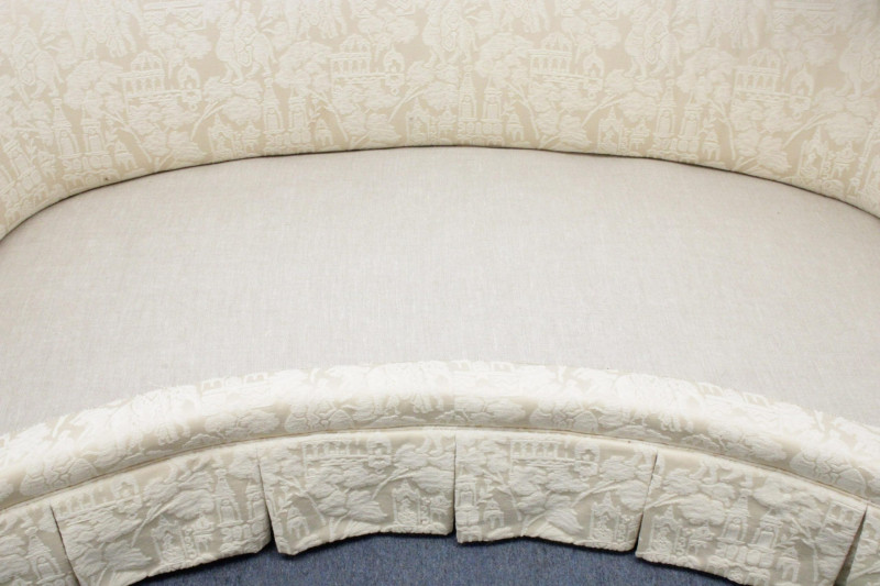 Chinoiserie Patterned Kidney Shaped Sofa
