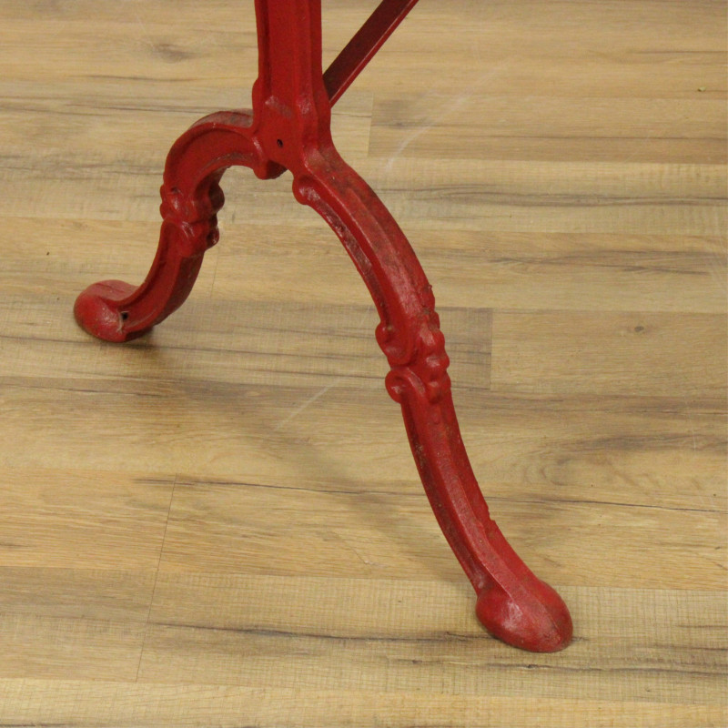Victorian Red Painted Cast Iron Mahogany Table