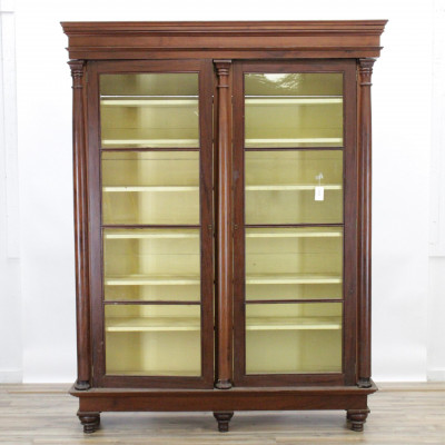 Image for Lot American Victorian Walnut Bookcase Mid 19th C