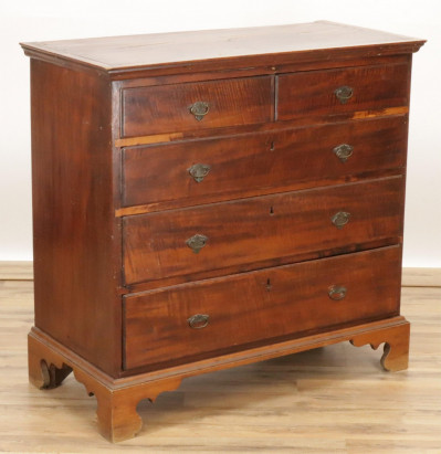 Image for Lot Chippendale Maple Chest of Drawers