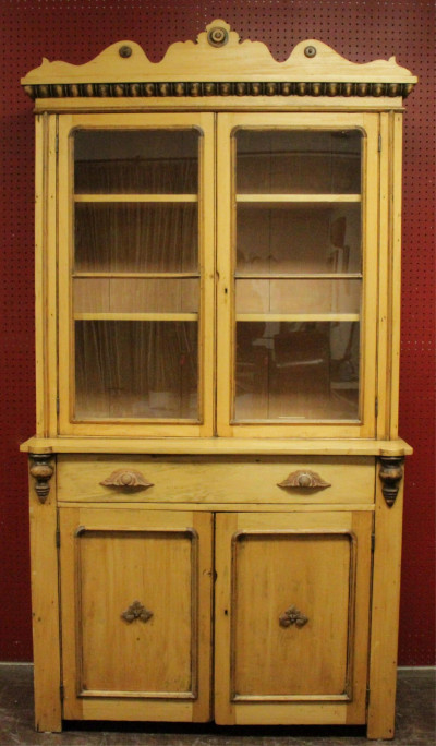 Image for Lot Country Pine Bookcase Cabinet