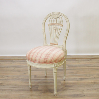 Louis XVI Style Balloon Back Chair Footstool