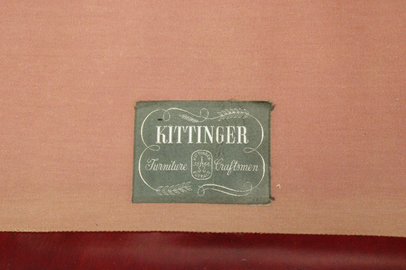 Kittinger Leather Upholstered Wing Armchair