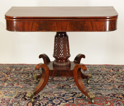 Image for Lot Late Federal Mahogany Games Table 19th c