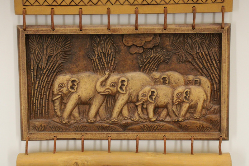 Carved Wood Double Plaque
