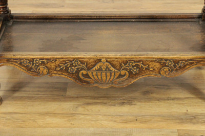 French Provincial Style Stained Pine Dough Table