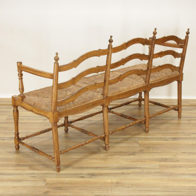 French Provincial Style Fruitwood Bench
