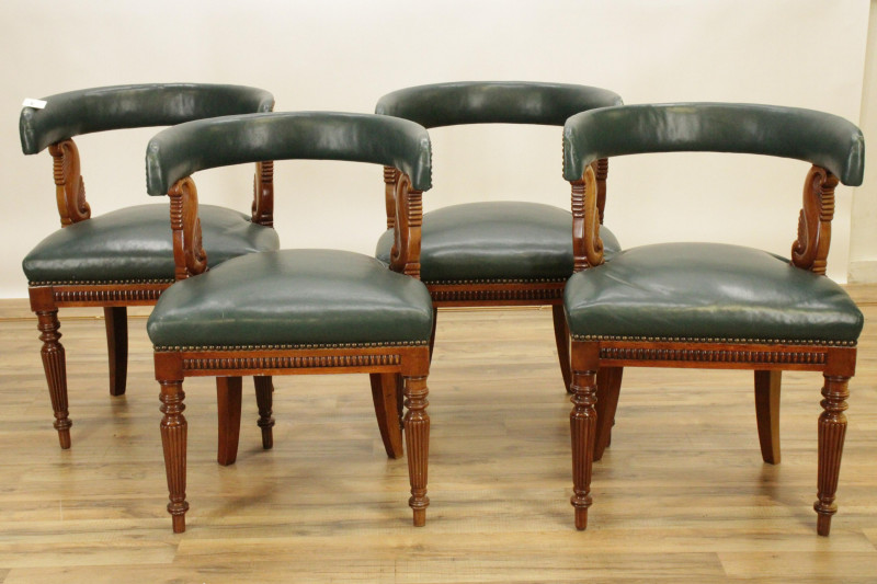 4 Continental Classical Mahogany Tub Chairs 19 C