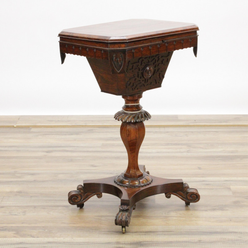 Early Victorian Rosewood Sewing Table 19th C
