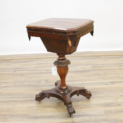 Early Victorian Rosewood Sewing Table 19th C