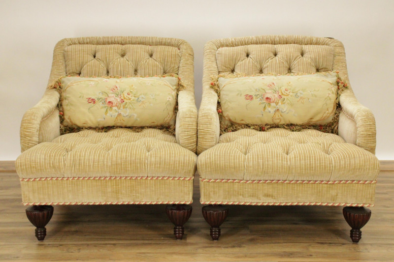 Pair Large Easy Chairs