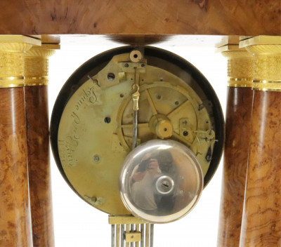 Charles X Ormolu Burl Mantel Clock 19th C