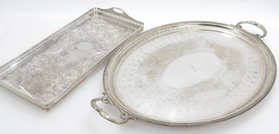 2 Silverplate Serving Trays