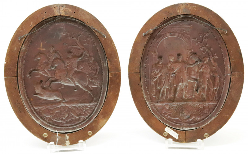 Pair Oval Copper Plaques