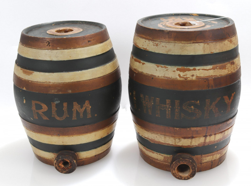 5 English Pottery Liquor Barrels 19th/20th C