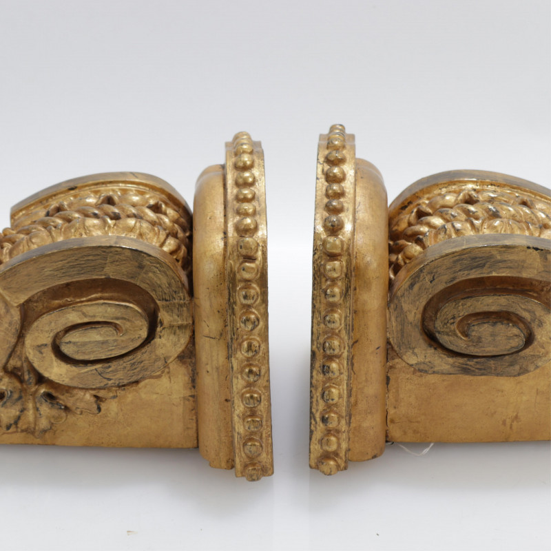 Pair Carved Giltwood Wall Brackets 19th C