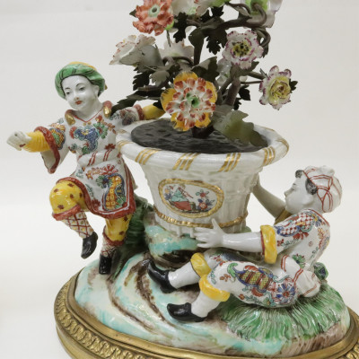 Pair French Figural Groups prob Sampson 19th C