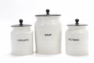 4 Pottery Teapots Canisters