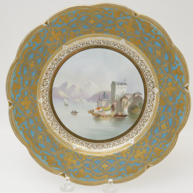 12 English Porcelain Landscape Plates c 187086