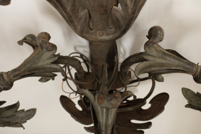 Pair of Large Tole and Iron 5Light Sconces