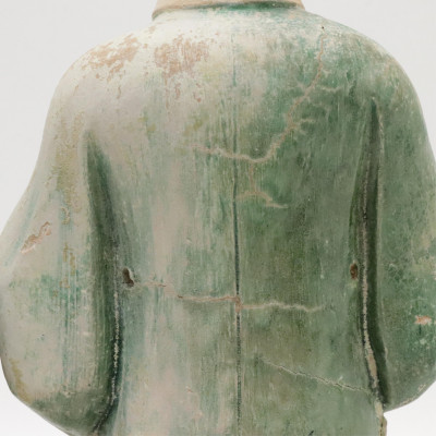 Pair Ming Pottery Tomb Figures Sancai Glaze