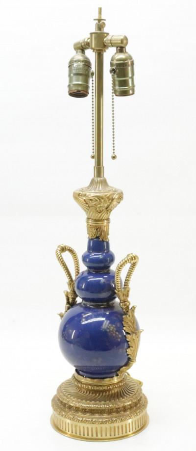 Chinese Blue Porcelain Triple Gourd Shape Vase