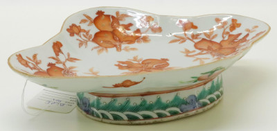 Chinese Porcelain Quatrefoil Dish 19th C