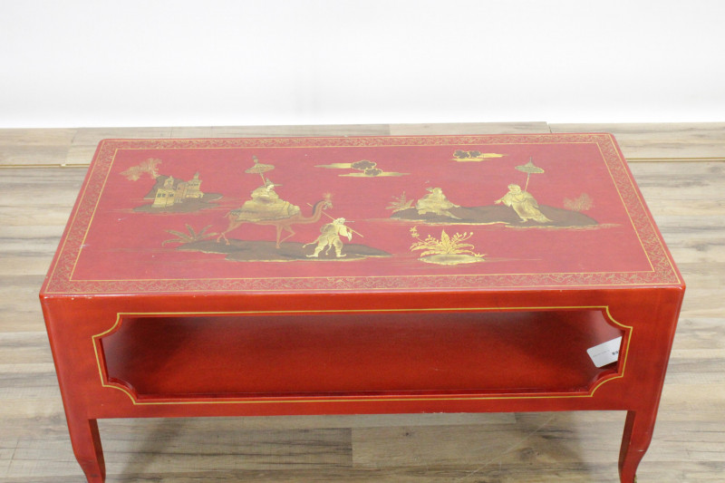 Chinese Red Lacquer Coffee Table