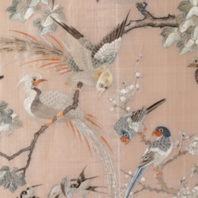 Pair Asian Silkwork Tapestries