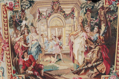 Beauvais Style Tapestry by Stark Figural Scene