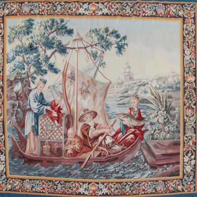 Beauvais Style Tapestry by Stark Oriental Scene