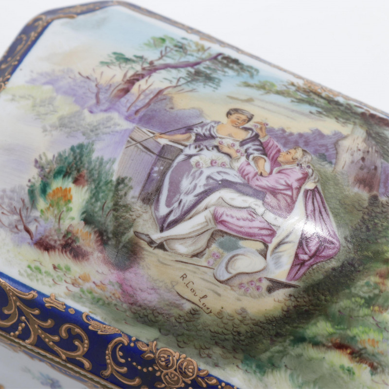 Sevres Style Gilt Decorated Porcelain Box