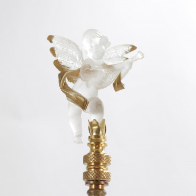 Pair Louis XVI Style Ormolu Rock Crystal Lamps