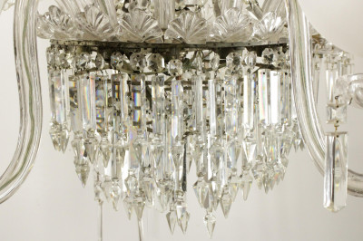 Victorian Molded Cut Glass 10Light Chandelier